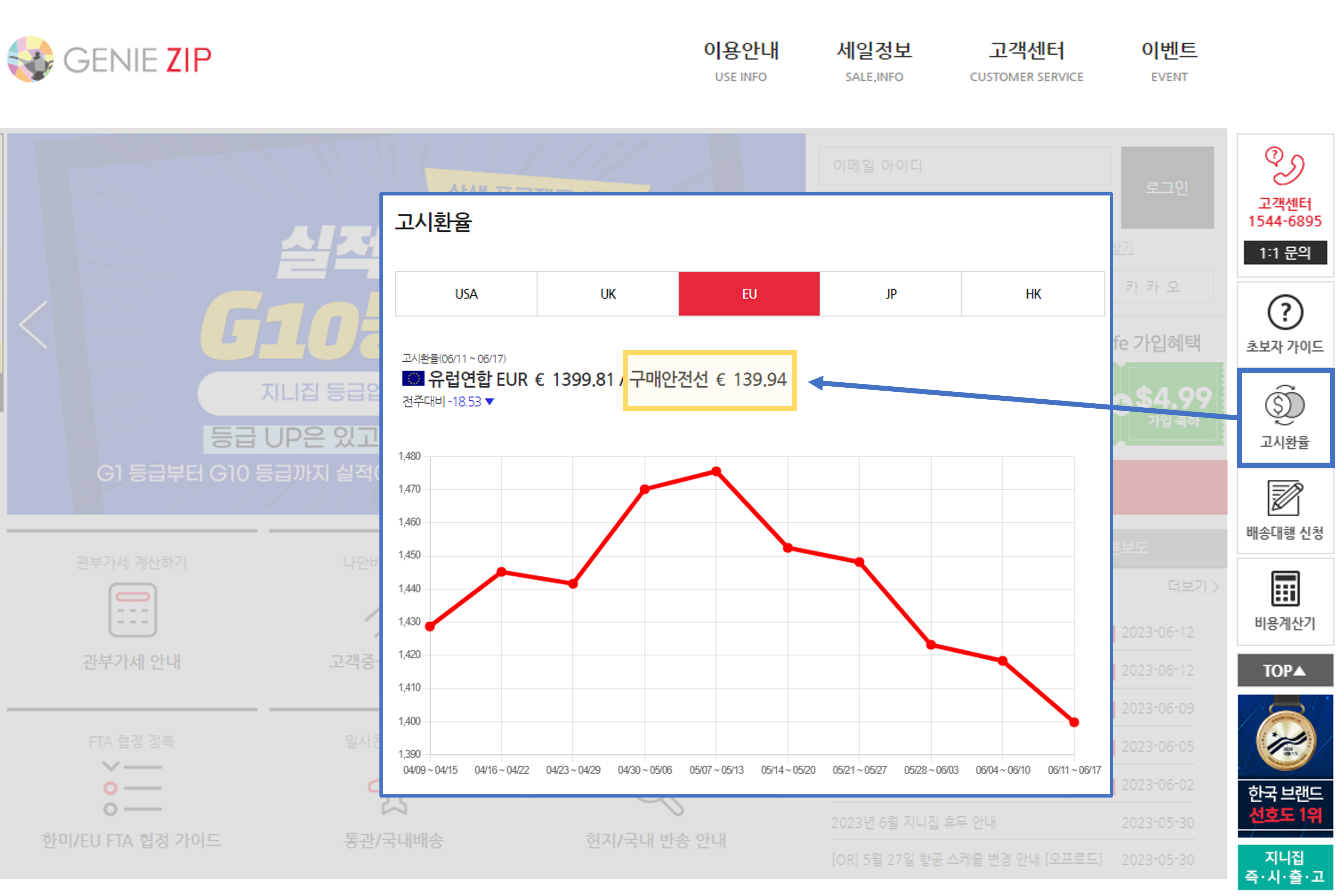 관세청 고시환율